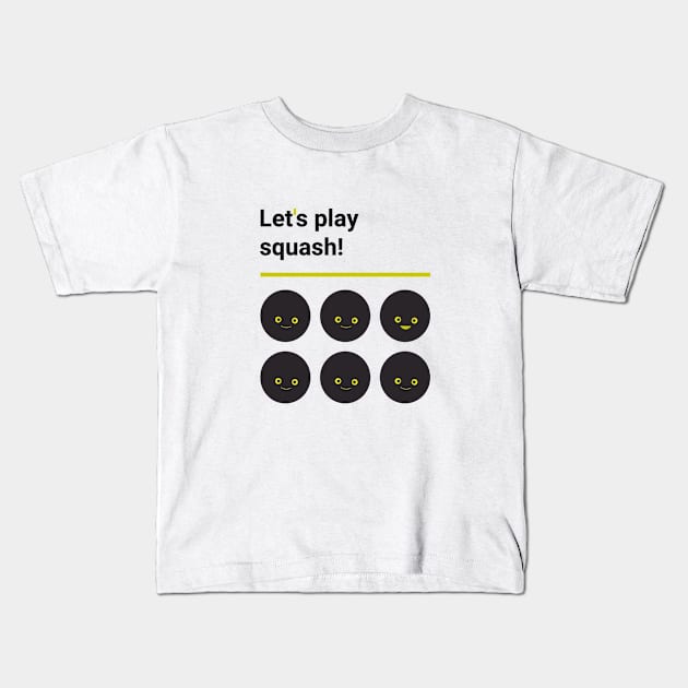 Squash balls Kids T-Shirt by Lina shibumi